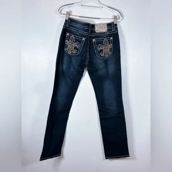 Miss Me Dark Blue Straight Leg Jeans - Picture 4 of 5